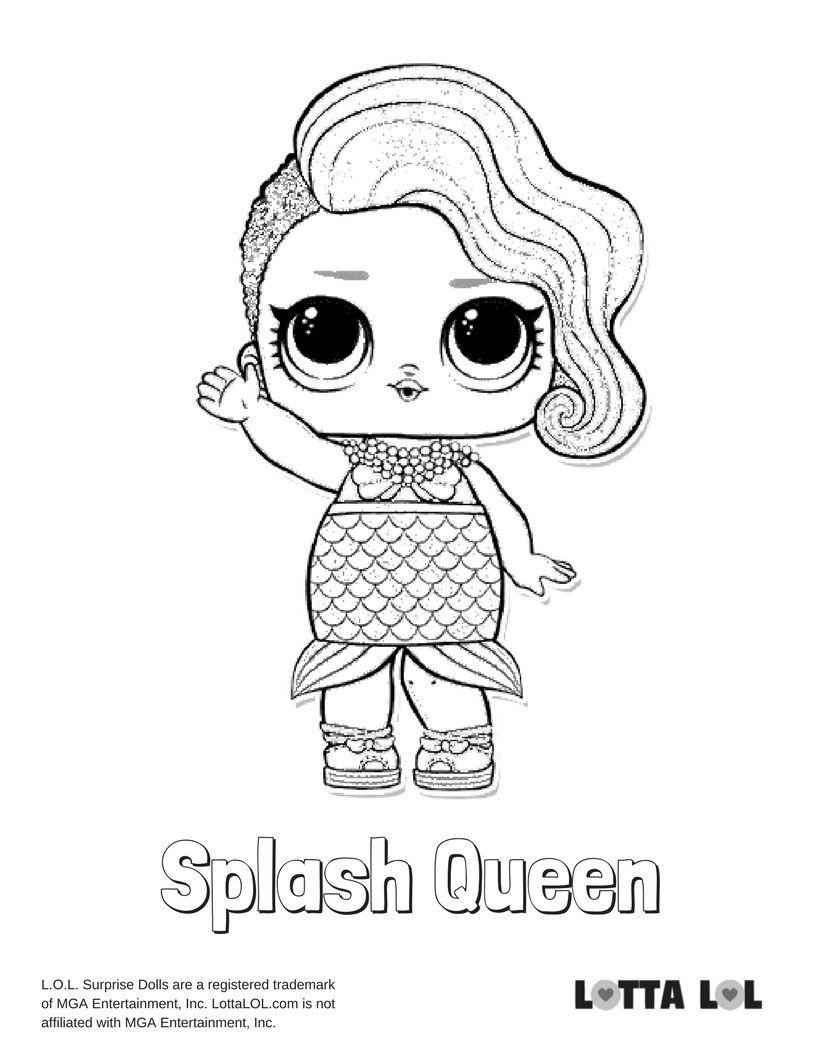 Все раскраска кукла лол сюрприз splash queen раскраски лол распечат...